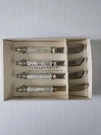 Pier 1 Imports Mother Of Pearl Canape Knife Set 4, Nickel Plated Blades. Fixed Price $14.99.