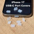 Iphone 17 Pro Max Silicone Usb-c Dust Plug Covers, Clear Charging Port Caps. Fixed Price $14.99.