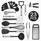 Cooking Utensils Set 23 Piece Stainless Steel Heat Resistant Nylon Kitchen Tool. Fixed Price $12.25.
