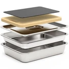 5PCS Prep Trays Sets, Stainless Steel Grilling And Serve Tray, Mar.... Fixed Price $54.05.