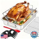 Dallden 15.5 Roasting Pan Rack Stainless Steel Rectangular Turkey Roaster. Fixed Price $86.88.