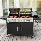 Dual Fuel Bbq Grill Propane Gas & Charcoal With Side Burner Outdoor Black. Fixed Price $439.99.