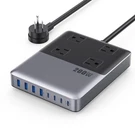 12-IN-1 Charging Station Usb Power Strip With 5FT Cord And 200W, A-black. Fixed Price $74.76.