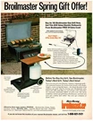 1983 Broilmaster Print Ad, Gas Grill Rotisserie Spring Gift Offer Meat On. Fixed Price $12.50.