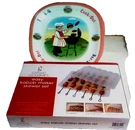 2 Chef Bbq Cookout Melamine Platters Plus Easy Kabob Maker Skewer Set. Fixed Price $12.75.