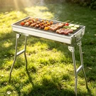Portable Bbq Barbeque Grill Stainless Steel Outdoor Garden Party Charcoal Large. Fixed Price $36.99.