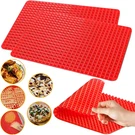2 Silicone Baking Mat Red Pyramid Cooking Sheet Pan Oven Tray Pastry 16 X11". Fixed Price $8.99.