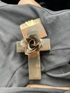 Hand Forged Iron Cross Flower From Jan Barboglio-guadelupe Of Kingdom. Fixed Price $100.00.