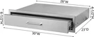 Outdoor Kitchen Single Drawer 30" Stainless Steel Bbq. Fixed Price $112.89.