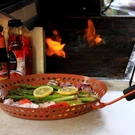 Outset Grill Skillet With Removable Wooden Handle, Copper Non-stick. Fixed Price $16.95.