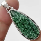 Natural Green Aventurine 925 Sterling Silver Pendant Jewelry P-1056. Fixed Price $21.99.