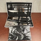 Romanticist Grill Art 19 Piece Stainless Steel Bbq Utensil Set Aluminum Case. Fixed Price $22.87.