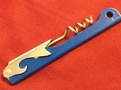 M. E. Heuck Blue Handle Silver Hardware Bottle Opener & Cork Screw Cin. O.. Fixed Price $9.99.