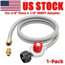 Gaspro 5FT High Pressure Propane Regulator With 3/8" Flare X 1/8" Mnpt Adapter. Fixed Price $15.99.