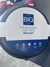 The Big Preseasoned Cast Iron Skillet 13 In, Oven-safe, Induction Compatible. Fixed Price $25.00.