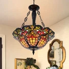 18" Stained Glass Tiffany Ceiling Fixture Retro 3-LIGHT Bohemia Chandelier. Fixed Price $199.99.