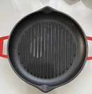 Lava Enameled Cast Iron Round Grill Pan Dual Handles Red. Fixed Price $25.00.