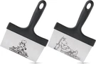 2PCS Stainless Steel Griddle Scraper Heavy Duty Flat Top Grill Cleaner Bbq Tool. Fixed Price $17.99.