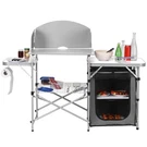 Goplus Camping Kitchen Table, Portable Outdoor Cooking With Storage, 26''. Fixed Price $108.69.