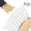 Marshmallow Roasting Sticks Wooden Handle Set Of 12 Smores Skewers Telescopin.... Fixed Price $24.02.
