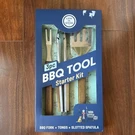Life Is Good Bbq Tool Set 3-PIECE Stainless Steel Fork Tongs Spatula Wood Handle. Fixed Price $15.00.