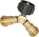 Propane Y Splitter Gas Tank Hose Adapter Regulator Tee Valve Connector Grill. Fixed Price $21.95.