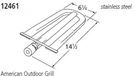Music City Metals Grill Part # 12461 Burner, Center-fed Pipe, Ss, 14.5 X 6.25. Fixed Price $103.97.