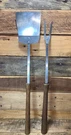Pair Vintage Mcm Usa Meteor Stainless Bbq Grilling Wood Handle Spatula Fork 18". Fixed Price $14.99.