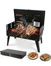 Portable Charcoal Grill TL-466, Steel, Matte Black, Bbq Tool Set, Camping. Fixed Price $25.00.