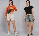 Activewear Western Women Casual Shorts Combo Pack Of Two Size -medium. Fixed Price $26.99.