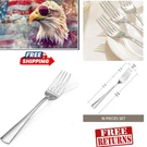 Elegant 16-PIECE Stainless Steel Dinner Fork Set Dishwasher Safe & Silky Fi.... Fixed Price $47.23.