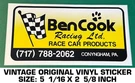 Ben Cook Racing Ltd Race Car Products - Vintage Original Vinyl Decal Sticker. Fixed Price $8.06.
