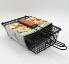Cuisinart Grilling Basket W/folding Wood Handle Non-stick, Deep, Lid, Tight Grid. Fixed Price $16.90.