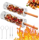 2PCS Rolling Grill Basket Stainless Steel Nesting Bbq Tools For Picnic Barbecue. Fixed Price $19.62.