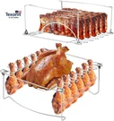 3-IN-1 Rack For Smoking & Chicken Leg Grill Holds 6 Large Ribs,. Fixed Price $44.50.