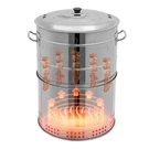 Large Portable Charcoal Grills, Stainless Steel Bbq Barrel, Barbecue. Fixed Price $134.70.