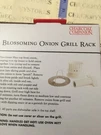 New Nib Charcoal Companion CC5149 Blossoming Onion Grill Rack. Fixed Price $12.99.