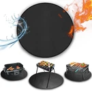 24" Round Grill Mat, Pit Fireproof Under Oil-proof Waterproof. Fixed Price $31.37.