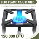 Bestfire 120,000 Btu Propane Burner Stove W/ Adjustable Hose & 16" Steel Top. Fixed Price $64.39.