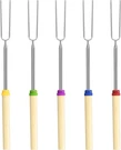 5 Pack Marshmallow Roasting Sticks Set, Extendable 32IN Long Metal Barbecue Skew. Fixed Price $11.88.