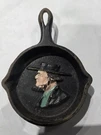 Vintage Miniature Cast Iron Skillet With Amish Man Folk Art Display Pan Decor. Fixed Price $5.99.