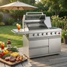 46" Deluxe Stainless Steel Gas Grill Outdoor Barbecue Kitchen Island. Fixed Price $2689.00.