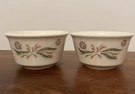 Set Of 2 Taylor Smith & Ramekins Oven Serve Ivory Pink Green Floral 50S. Fixed Price $14.99.