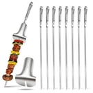 Soleader Stainless Steel Skewers For Grilling - 17 Inch Metal Kabob With Pusher. Fixed Price $34.88.