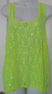 Sheer Floral Lace Sequin Blouse Women's Size Xl Sleeveless Top Nwt Mandy Fang. Fixed Price $29.99.