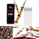 16' Stainless Steel Flat Kebab Skewers Set Of Reusable Bbq Grilling Tools. Fixed Price $52.49.