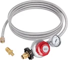 Gaspro High Pressure Propane Regulator 12FT Braided Hose 30 Psi With Gauge Us. Fixed Price $32.99.