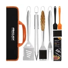 Grilljoy 8PCS Heavy Duty Bbq Tools Set With Extra Thick Stainless Steel.... Fixed Price $46.45.