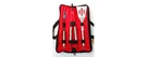 Chefmaster 4PC Stainless Steel Barbeque Tool Set With Carrying Pouch. Fixed Price $29.99.