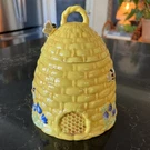 Kate Williams Ceramic Basket Weave Yellow Honey Beehive Cookie/sugar Jar W/ Lid. Fixed Price $30.00.